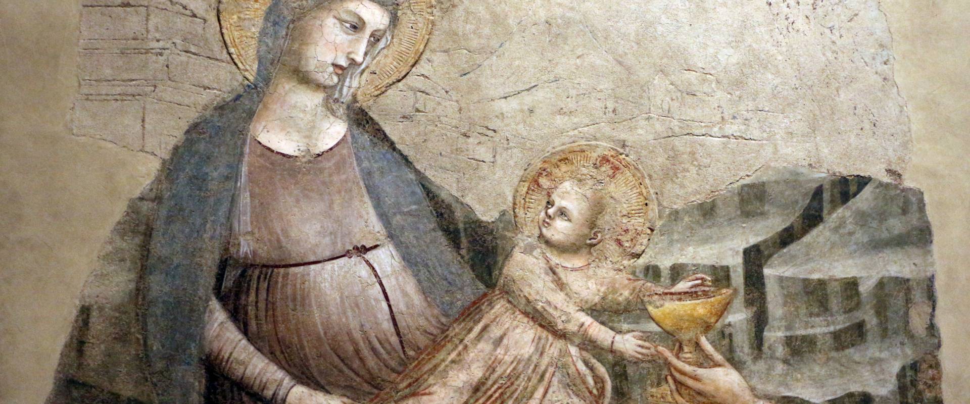 Pietro da rimini e bottega, affreschi dalla chiesa di s. chiara a ravenna, 1310-20 ca., adorazione dei magi 02 foto di Sailko